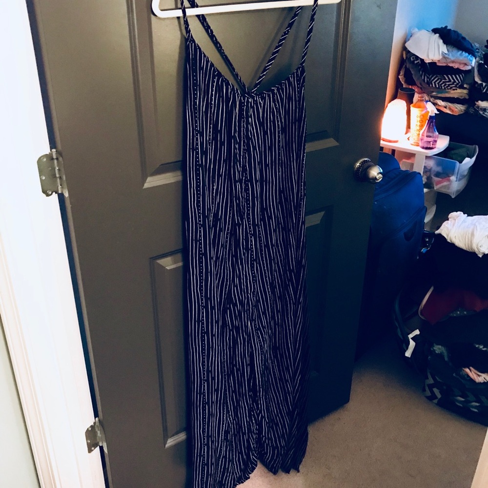 Asymmetrical Neckline Flowy Jumpsuit